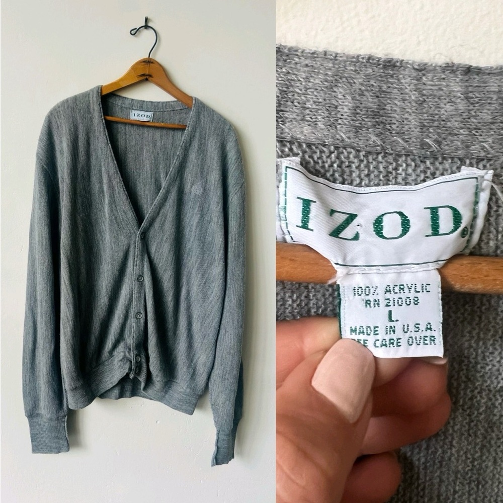 1980's IZOD Vintage Mr. Rogers Grey Cardigan
